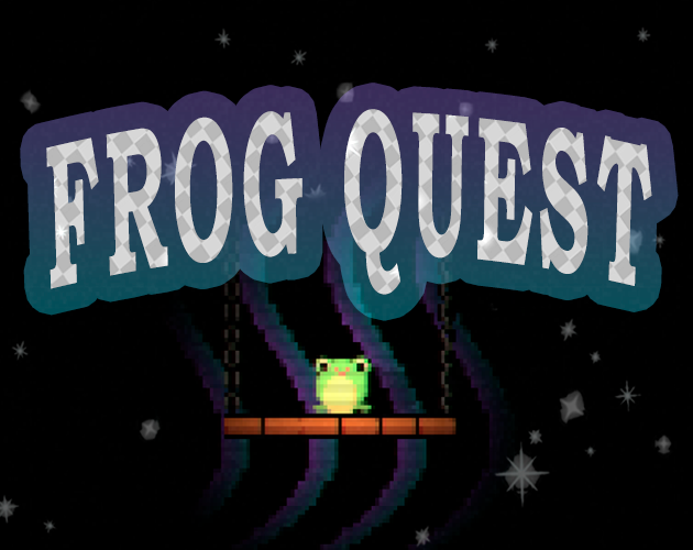 Frog Quest title art with a small frog in a starry scene
